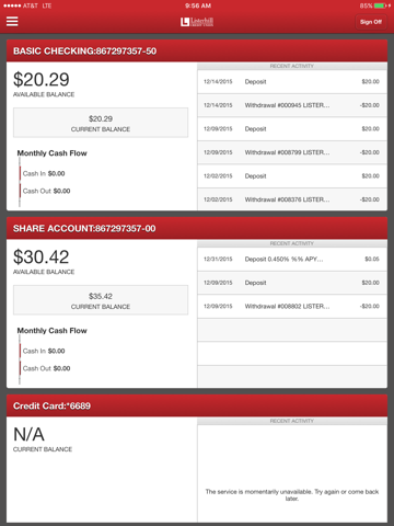 Listerhill Credit Union for iPad screenshot 3