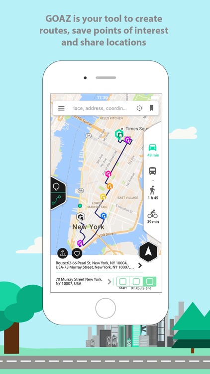 GOAZ: Social app for GPS navigation. Search places screenshot-0