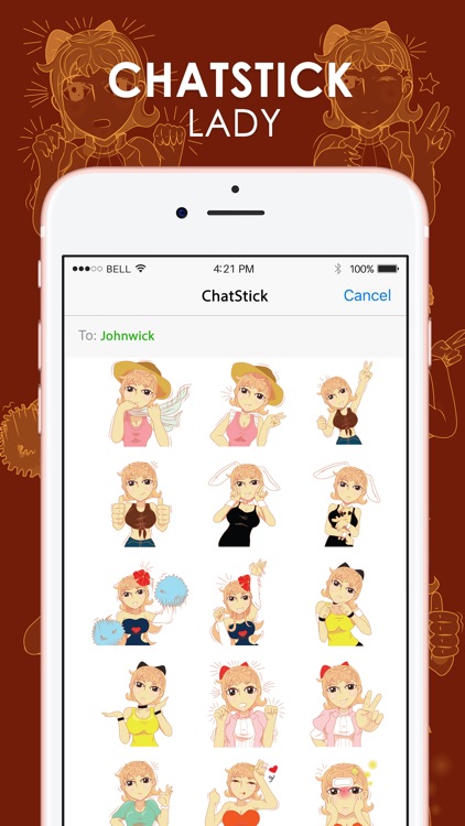 Lady Isan cute cute Stickers for iMessage