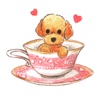 Watercolor Lovely Toy Poodle Sticker