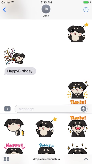 ーたれ耳チワワーiMessage用ステッカー(スタンプ)のスクリーンショット4 ーたれ耳チワワーiMessage用ステッカー(スタンプ)のスクリーンショット4