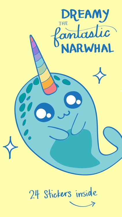 Dreamy The Narwhal - Kawaii Ocean Animal Stickers