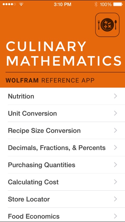 Wolfram Culinary Mathematics Reference App screenshot-0