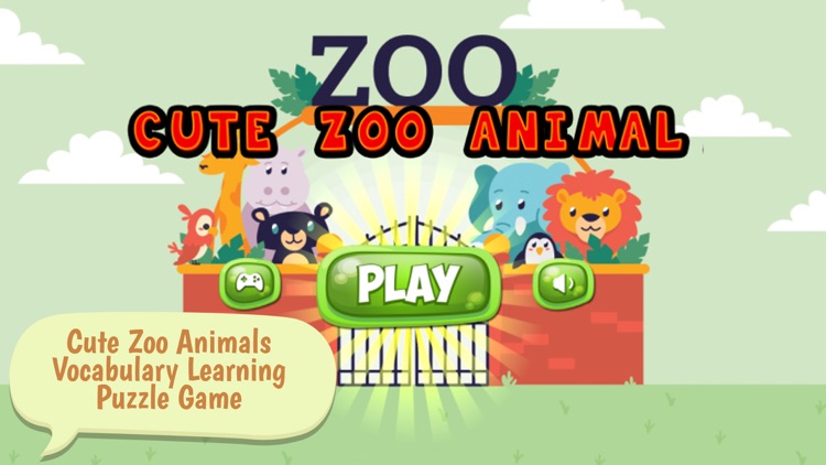 Cute Zoo Animals Vocabulary Learning Puzzle Game