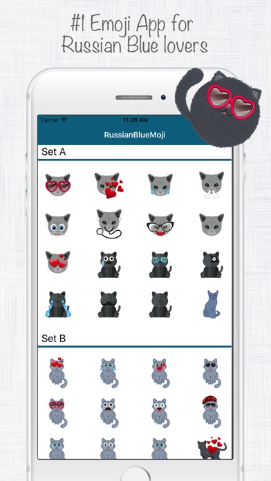 ロシアンブルー絵文字スタンプ screenshot1