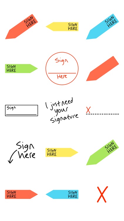 Sign Here sticker, Signature stickers for iMessage