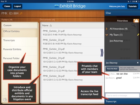 Exhibit Bridge screenshot 2