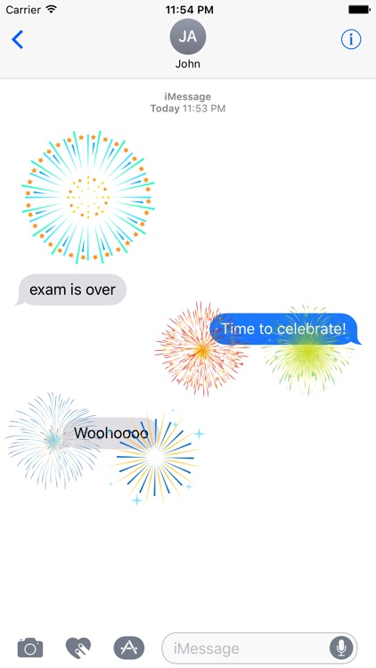 Animated New Fireworks Party for iMessage