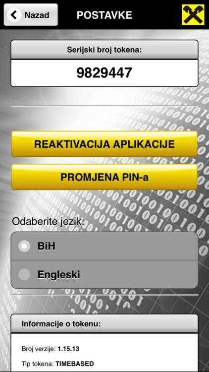 Raiffeisen mobilni token screenshot-3