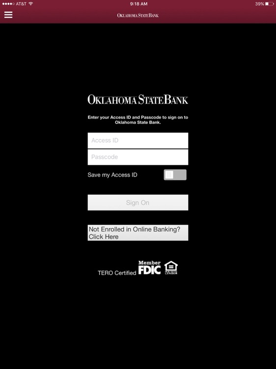 Oklahoma State Bank iPad Version