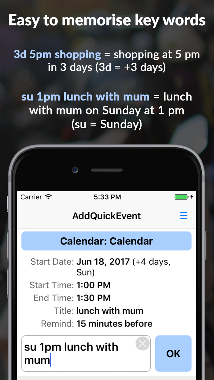 Add Quick Event to calendar