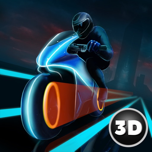 Neon Motorcycle Racing Icon