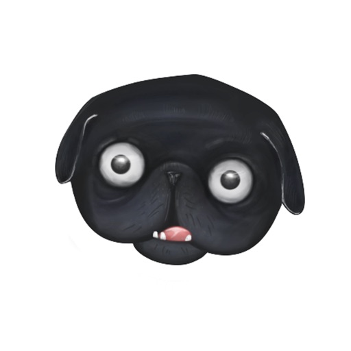 black pug emoji by