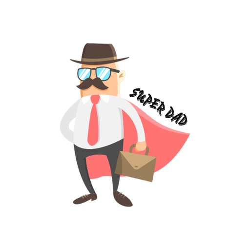 Superhero Dad Illustration Stickers icon