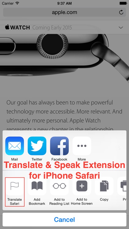 TranslateSafari (Translate & Speak Web) screenshot-0