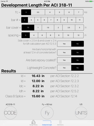 Rebar Development Length screenshot 2