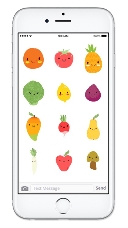 Cute Fruit and Vegetable Fun Food Sticker Pack screenshot-3