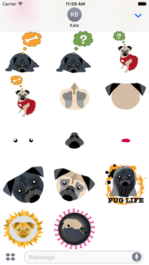 Pug Love Sticker Pack(圖2)-速報App