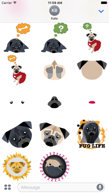 Pug Love Sticker Pack