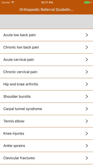 Orthopedic Referral Guidelines