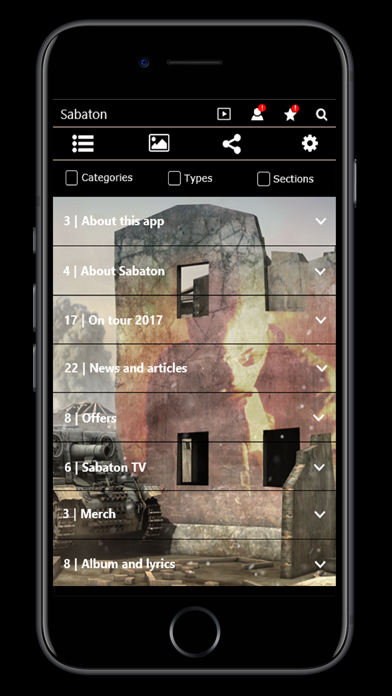Sabaton | Official AppCapture d'écran de 1