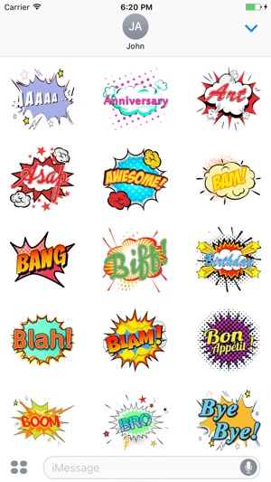 Animated Comic Talk GIF Stickers : Pop A