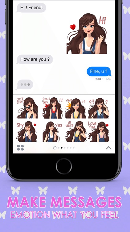 CrazyRuby Sexy girl 2 Eng Stickers for iMessage