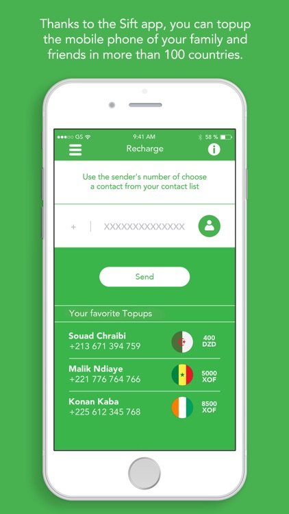 Sift mobile top up