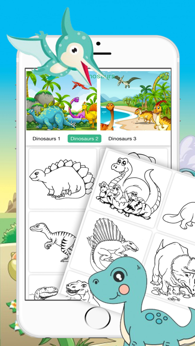 How to cancel & delete Dinosaurs Drawing Coloring Pages for kids from iphone & ipad 2
