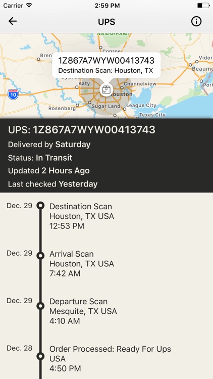 Shipments - Package Tracker Parcel for UPS, Fedex