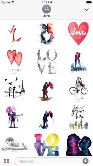 Watercolor Couple Love Sticker Pack(圖4)-速報App