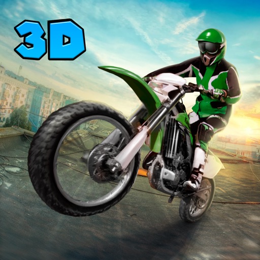 Rooftop Motorbike Stunt Man Ride 3D icon