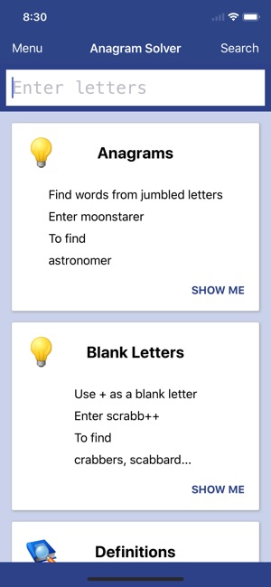 Anagram Solver - Crosswords