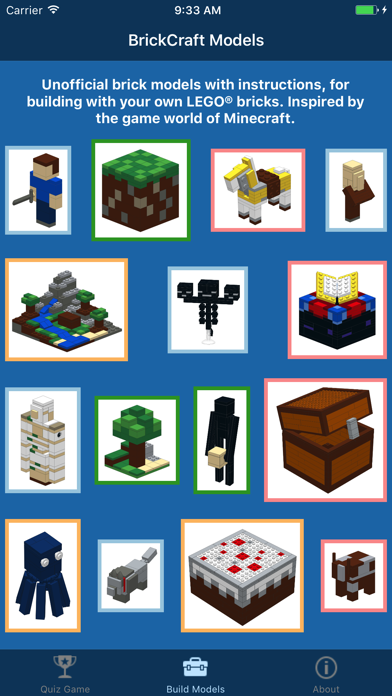 DarkPattern.games BrickCraft Models and Quiz Description