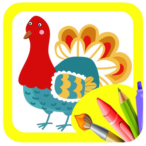 Turkeys Animal Coloring Book Games Education icon
