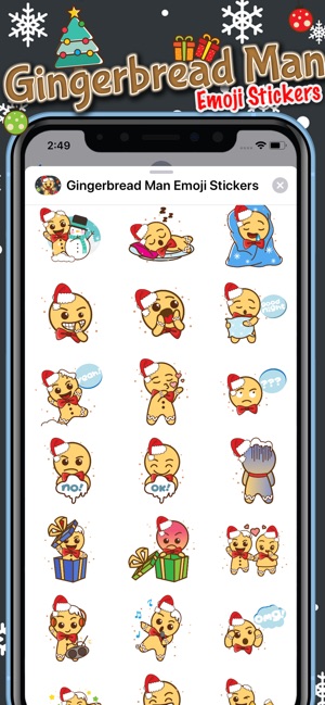 Gingerbread Man Emoji Stickers(圖3)-速報App