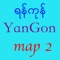This is Digital Map of Yangon (Rangoon), commercial capital of Myanmar (Burma)