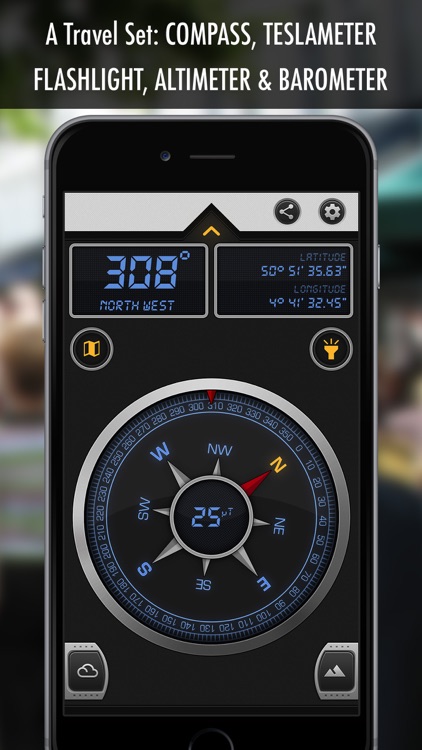 Compass 12: Magnetic/True North & GPS for Travel
