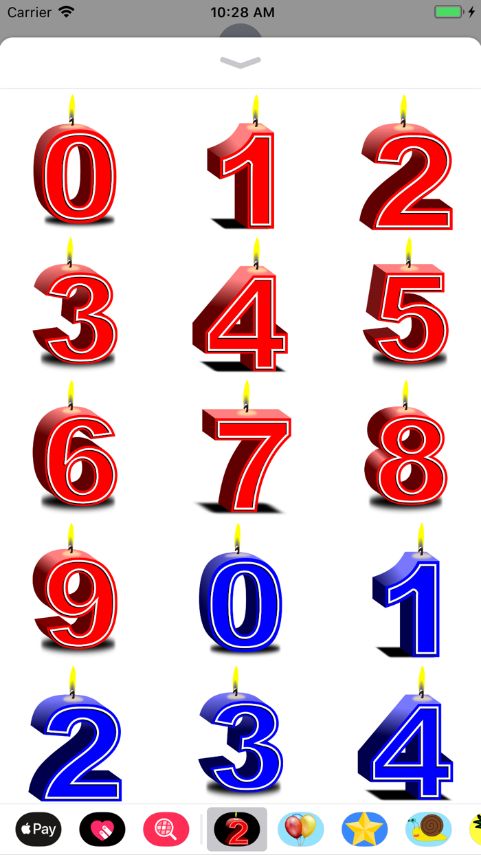 Numbered Candle Sticker Pack