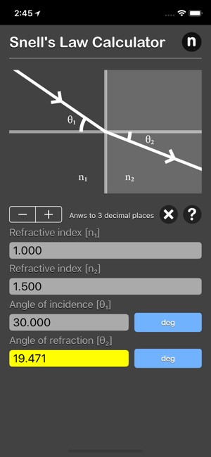 Snell Law Calculator(圖1)-速報App