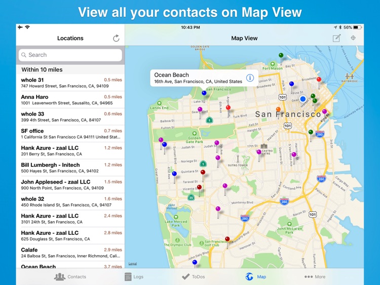 Contacts Journal CRM for iPad