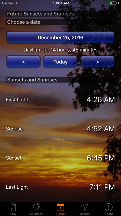 Sunset and Sunrise Times