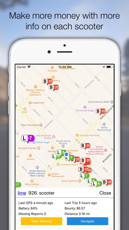 Scooter Map for Chargers