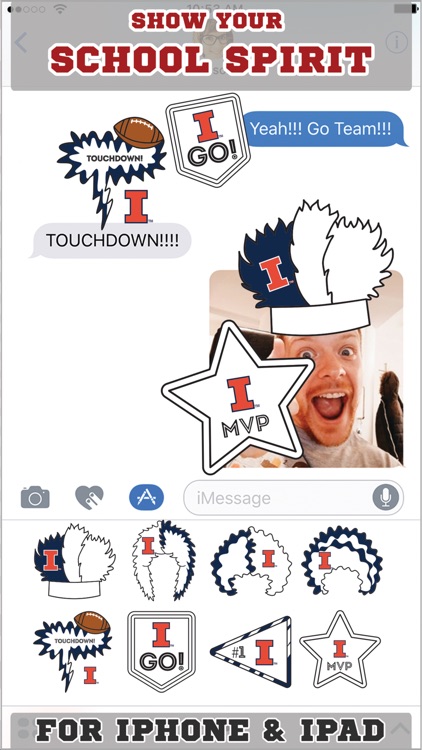 Illinois Fighting Illini Stickers for iMessage