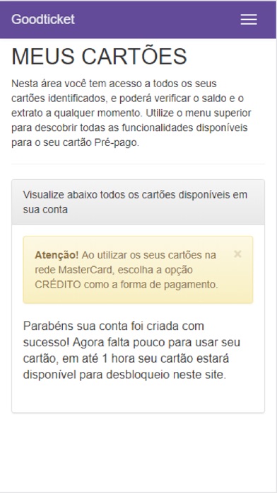 Cartão Goodticket screenshot 2