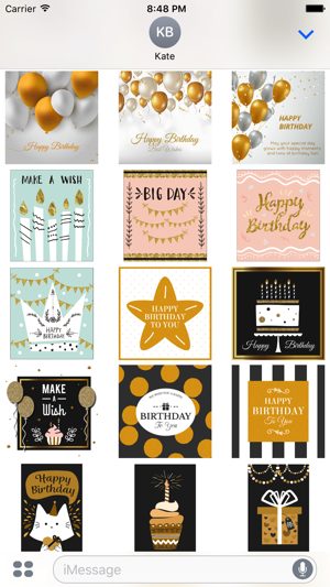 Birthday Card - Collection of Gold Style Stickers(圖4)-速報App