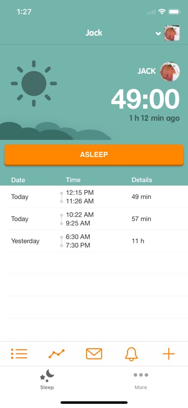 baby sleep app tracker