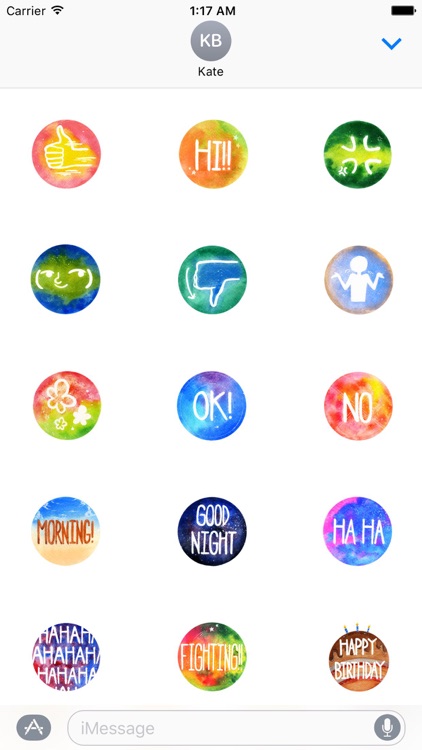 Hello Planet Watercolor Sticker