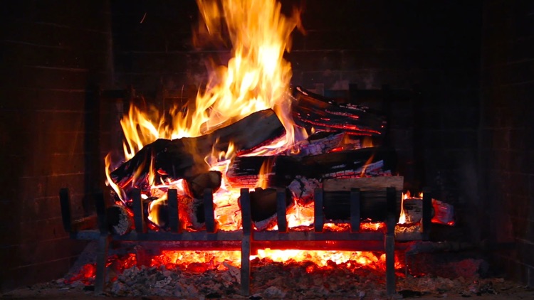 live fireplace screensaver