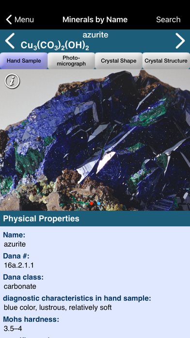 Mineral Database Screenshot 1